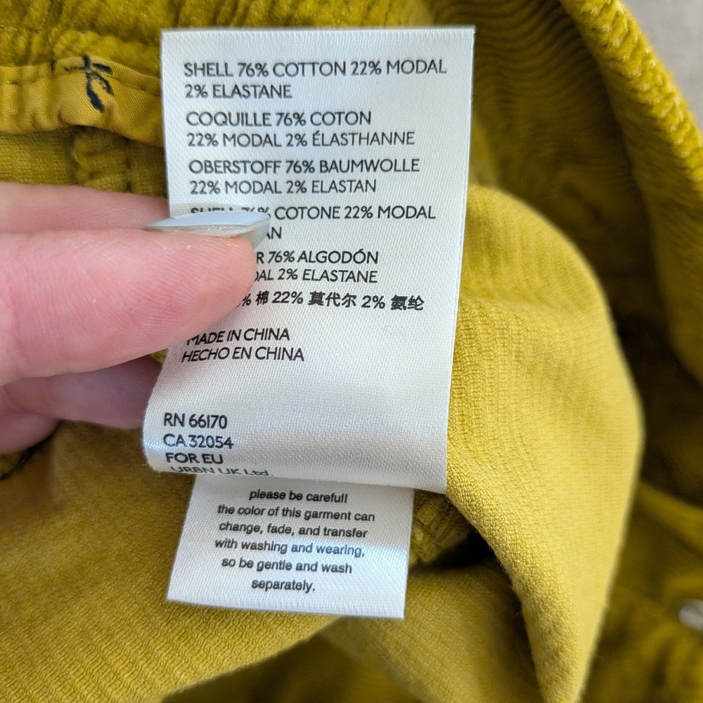 Pilcro Yellow Corduroy Pants; High Rise Ankle Zip Cargo 32 - Picture 4 of 9